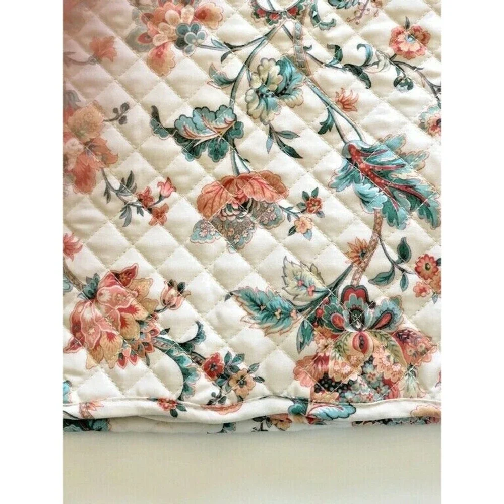 Waverly Catherine Apricot Table Runner French Country Reversible Quilted 13x72